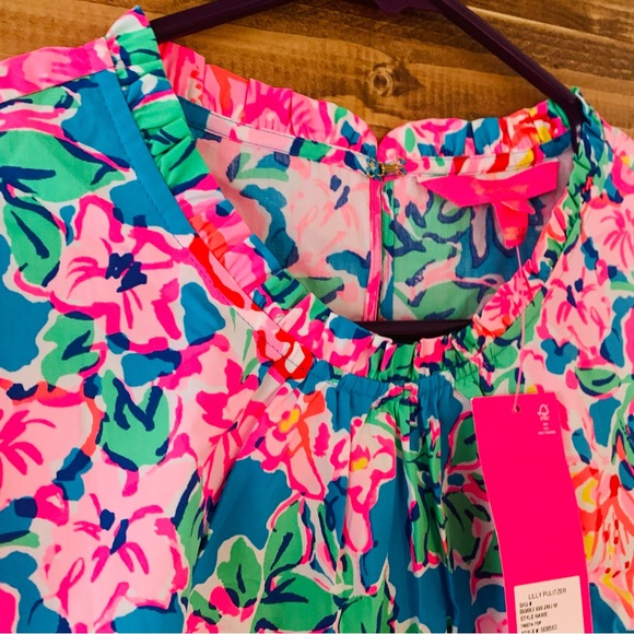 NEW LILLY PULITZER trista top in multi rose to the occasion engineered - Picture 4 of 5